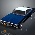 Vintage Blue Classic Car With Sleek Design And Chrome Accents