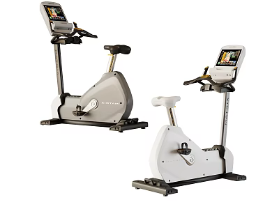 Modern Indoor Spin Bikes With Digital Display Screens And Adjustable Seats For Fitness Sports Equipment 3d model