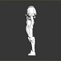 White Armored Sci Fi Robot Character In Standing Pose With 3D Model Design 3d model