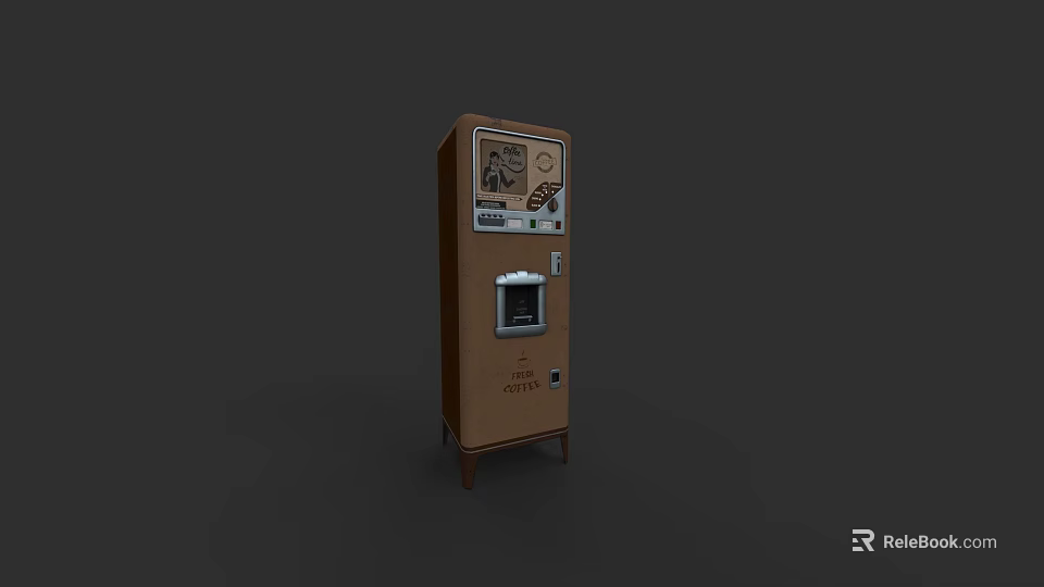 Vintage Brown Kitchen Appliance With Classic Control Panel And Retro Design Elements 3d model 