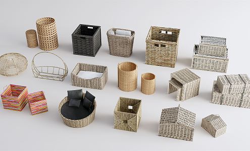 Modern Storage Basket Woven Basket 3d model