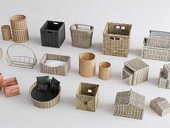 Modern Storage Basket Woven Basket 3d model