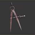 Metal Compass with Ring Top Adjustable Screw and Pointed Legs for Daily Use