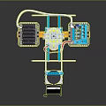 Educational Mechanical Arm Device With Blue Structure Motor And Circuit Board Parts