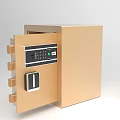 Commercial Safe With Golden Finish Open Door Internal Shelves And Digital Lock For Business Use