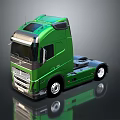 Green Volvo Truck With Modern Cab Sleek Design And Shiny Body
