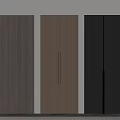 Modern Wardrobe Doors in Gray Light Wood and Black with Double Door and Metal Handles