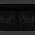 Modern Two Seater Sofa With Gray Velvet Upholstery And Black Base Design