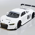 White Audi High Performance Sports Car With Rear Wing And Sporty Design