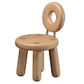 Wooden Kids Round Table and Chairs Set with Circular Backrest Design for Playroom