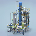 Advanced Multi Level Industrial Equipment With Steel Towers Piping And Platforms