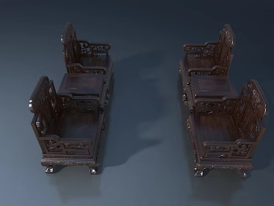 Elegant Wooden Pet Cabinet With Intricate Carved Design And Metal Accents For Storage 3d model