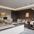 Modern Office Interior Design With Wooden Bookshelves Desk Computer Office Chairs And Carpet