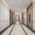 Modern Light Luxury Corridor Away 3d model