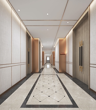 Modern Light Luxury Corridor Away 3d model