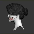 Dark Colored Wig On White Mannequin Head For Hairstyle Display And Styling