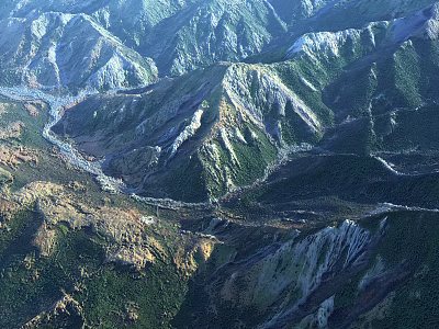 Modern Mountain Range 3d model