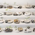 Modern Coffee Tables With Stylish Designs Decorative Plants And Functional Features 3d model