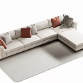 Multi-person sofa double sofa 3d model