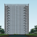 Modern Residential District Simple High-rise Residential Public Facade 3d model