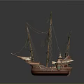European-style ancient ship ancient warship large ancient ship ancient warship 3d model