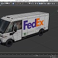 FedEx International Express Vehicle Commercial Vehicle Van Seven-seater Vehicle Low Face Number Low Model Simple Model Game Sub-era Film and Television Super Realism 3d model