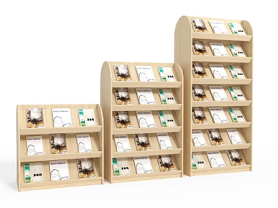 Reading Room Interior Featuring Multiple Wooden Bookshelves With Neatly Arranged Books 3d model