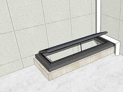 Modern Detached Villa Exterior With Stone Wall Glass Skylight And Stone Base 3d model