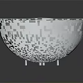 Silver Metal Kitchen Colander With Perforated Holes And Modern Bowl Design