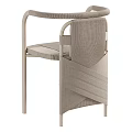 Modern Bar Stool With Woven Seat Arched Backrest And Metal Frame Design