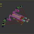 Red And White Crossbow Weapon With Wooden Metal Parts And Elaborate Design