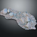 Realistic Detailed Irregular Terrain Model With Stones And Gravel Textured Surface