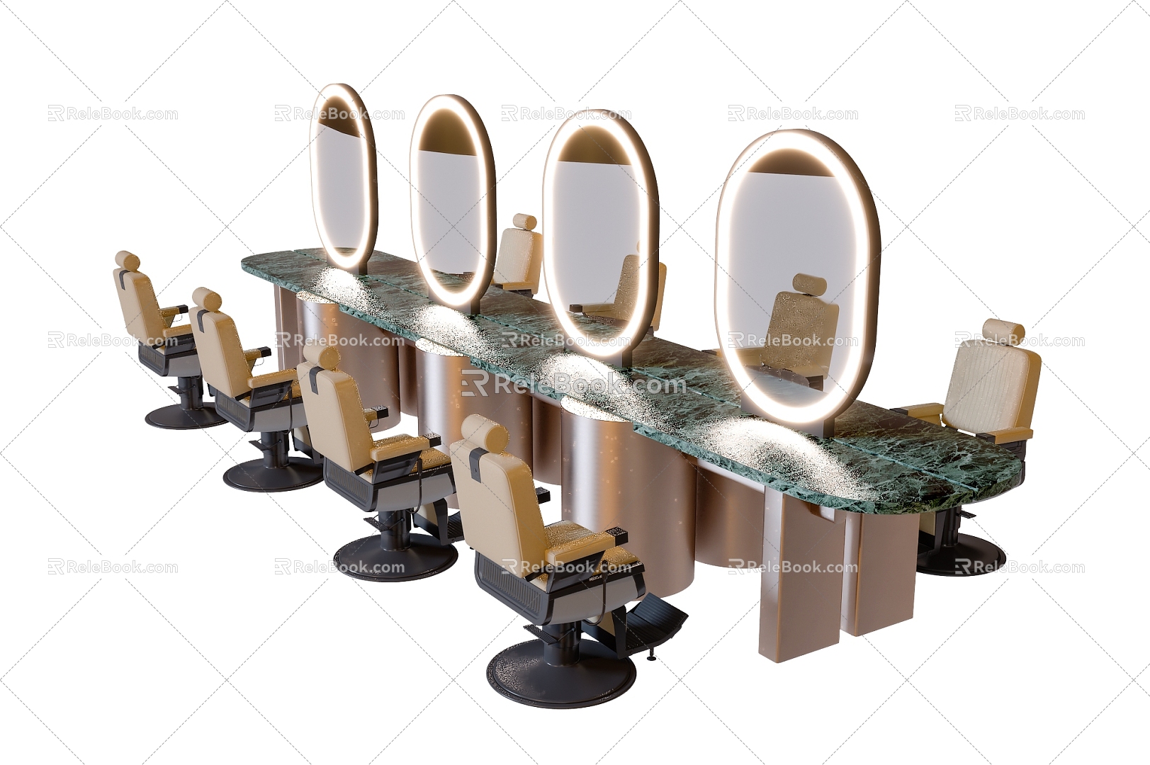 Modern Barber Table and Chair Simple Barber Shop Table 3d model