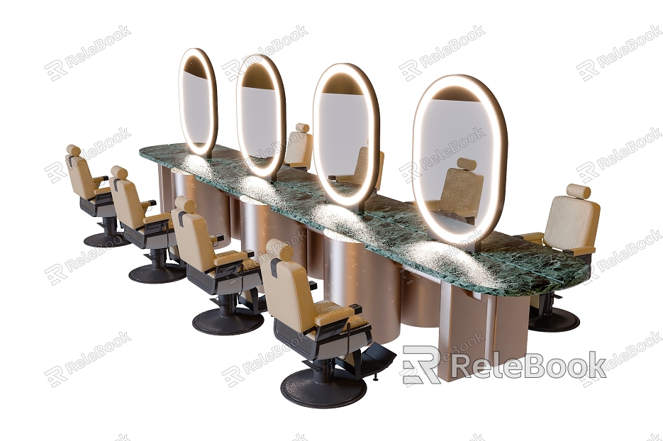 Modern Barber Table and Chair Simple Barber Shop Table model