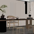 New Chinese Zen Tea Room Table 3d model