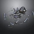 Various Metal Equipment Parts Including Bolts Nuts Tubes Sheets And Brackets