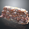 Natural Stone Wall Structure With Multicolored Rocks And Textured Surface Design 3d model
