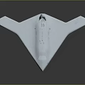 White Stealth Military Aircraft Model With Triangular Shape And Streamlined Design