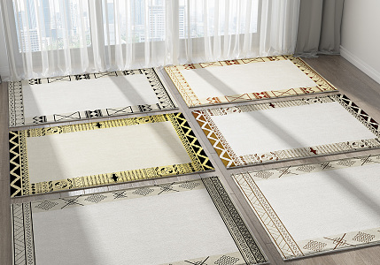 Modern Square Carpet Combo 3d model