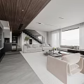 Modern Minimalist Spacious Open Plan Living And Dining Room With Cozy Comfortable Home Interior Design