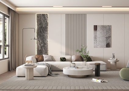 Modern Living Room Living Room Sofa Wall 3d model