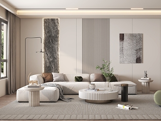 Modern Living Room Living Room Sofa Wall 3d model