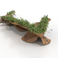 Modern Garden Decorative Rock Structure With Lush Green Moss Covering