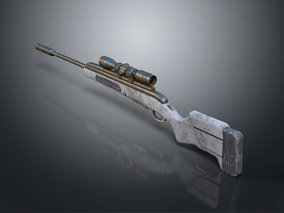 Modern Military Sniper Rifle With Scope Metallic Barrel And Tactical Stock 3d model