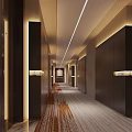 Modern Luxurious Elevator Lobby With Warm Lighting And Textured Carpet
