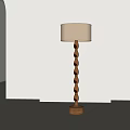 Middle Ancient Solid Wood Floor Lamp 3d model