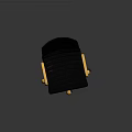Sleek Modern Black Office Chair With Gold Armrests And Sturdy Caster Base Design