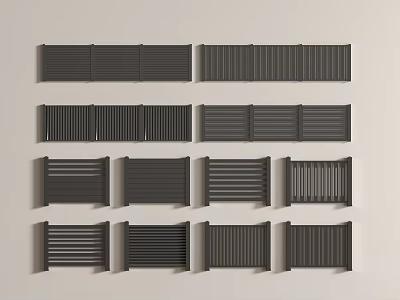 Modern outdoor aluminum alloy fence garden fence door wrought iron railing outdoor aluminum alloy fence partition 3d model