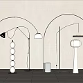 Modern Floor Lamps With Arched Design And Spherical Cone Shades For Interior