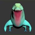 Game Movie Character Blue Lizard Like Creature With White Spots And Shiny Reflection